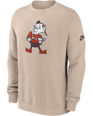 Nike Cleveland Browns Rewind Club Nfl Pullover Crew - Natural