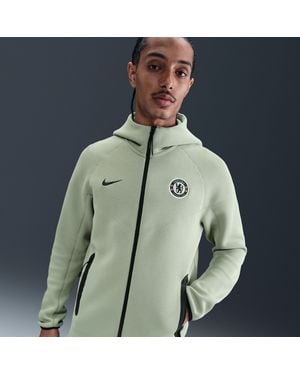 Nike Chelsea F.C. Tech Windrunner Football Fleece Full-Zip Hoodie - Blue