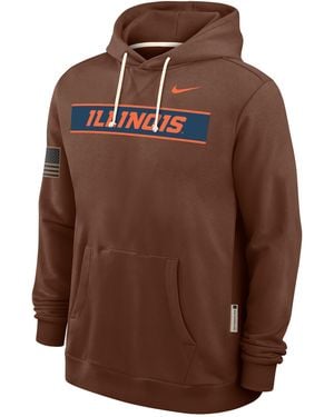 Nike Illinois 2026 Military Appreciation Dri-Fit College Pullover Hoodie - Brown