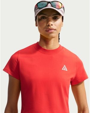 Nike Acg Dri-Fit Short-Sleeve Top - Red