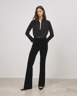 Nili Lotan Cornell Velvet Pant - Black