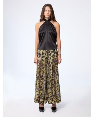 Nina Ricci Halterneck Silk Satin Top - Metallic