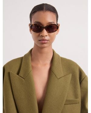 Nina Ricci Havana Vintage Oval Sunglasses - Green