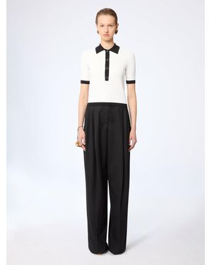 Nina Ricci Bicolour Cropped Polo - White