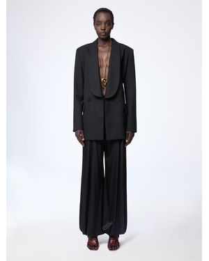 Nina Ricci Harem Silk Satin Trousers - Black