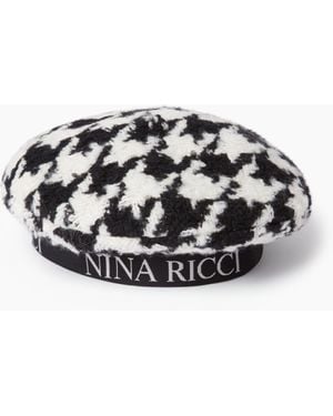 Nina Ricci Wool Beret With Logo - Black