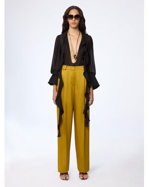 Nina Ricci Wide-Leg Crepe Satin Pants - Multicolor