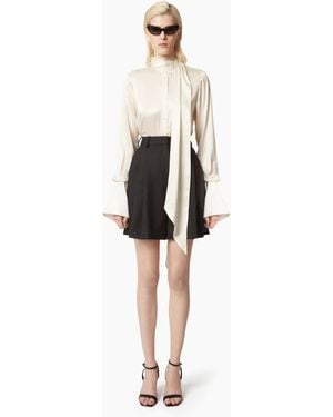 Nina Ricci Satin Lavaliere Shirt - White