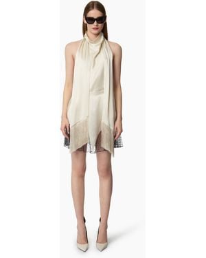 Nina Ricci Cream Halterneck Satin Top - Natural
