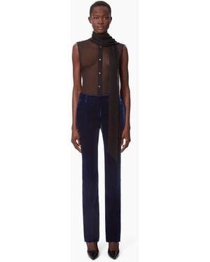 Nina Ricci Fluid Velvet Straight Trousers - Multicolour