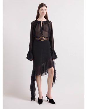 Nina Ricci Asymmetrical Silk Skirt - Multicolour