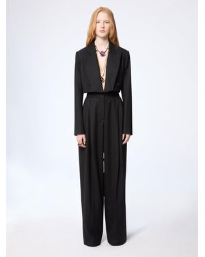 Nina Ricci Cropped Wool Blazer - Black