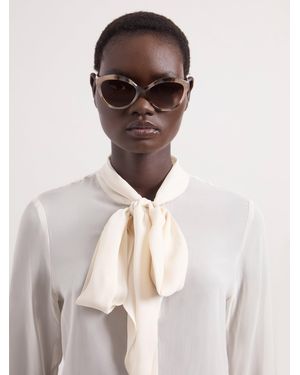 Nina Ricci Havana Round Sunglasses - Natural
