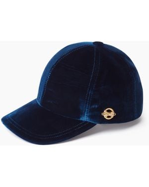 Nina Ricci Velvet Baseball Cap - Blue