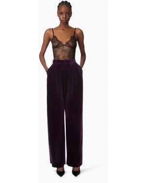 Nina Ricci Large Velvet Trousers - Purple