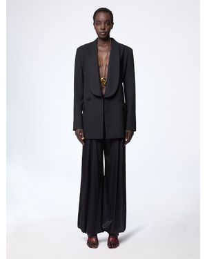 Nina Ricci Double-Breasted Wool Gabardine Blazer - Black