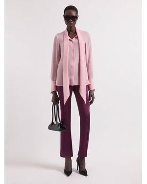 Nina Ricci Lavallière Silk Shirt - Pink