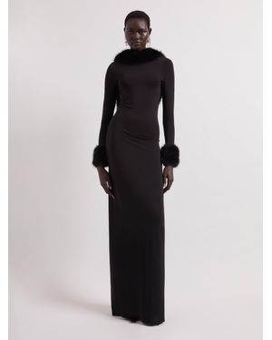 Nina Ricci Faux Fur Open Back Dress - Multicolour