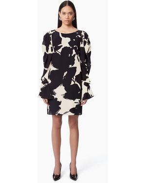 Nina Ricci Mini Dress With Puffed Sleeves - Black