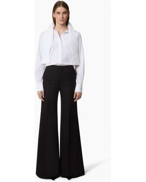 Nina Ricci Flared Wool Trousers - White