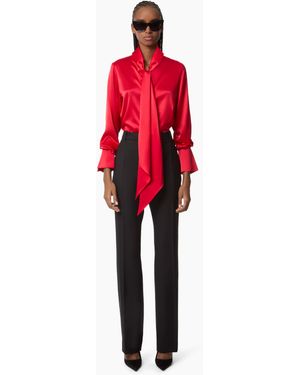 Nina Ricci Lavalliere Satin Shirt - Red