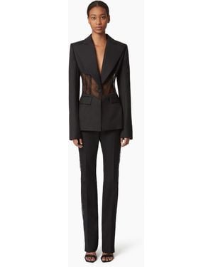 Nina Ricci Jacket With Lace Insert - Black