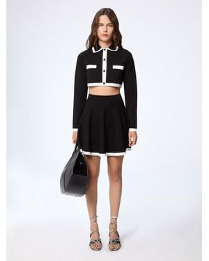 Nina Ricci Cropped Knit Cardigan - Black