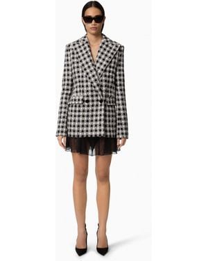 Nina Ricci Double-Breasted Tweed Blazer - White