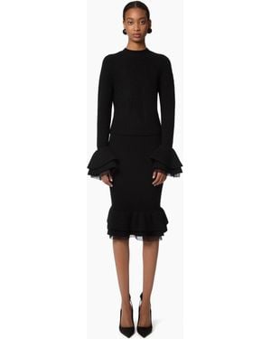 Nina Ricci Ruffled Cuffs Sweater - Black