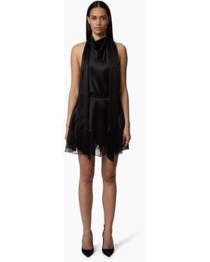 Nina Ricci Halterneck Satin Top - Black
