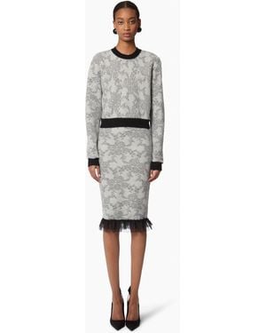 Nina Ricci Midi Wool Skirt - Grey