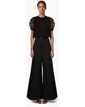 Nina Ricci Flared Denim Pants - Black