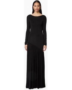 Nina Ricci Long Fluid Jersey Dress - Black