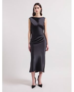 Nina Ricci Asymmetrical Satin Dress - Blue