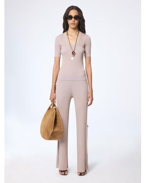 Nina Ricci Blush V-Neck Knit Top - White