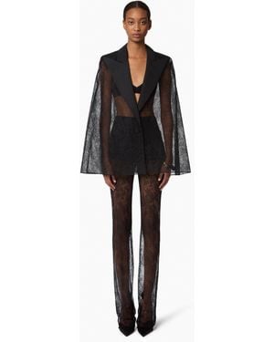 Nina Ricci Straight Lace Trousers - Black
