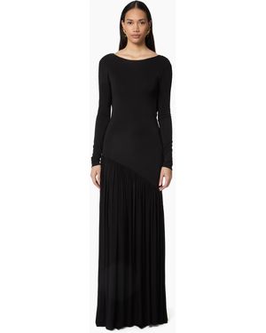Nina Ricci Long Fluid Jersey Dress - Black