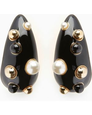 Nina Ricci Drops Of Light Earrings - Black