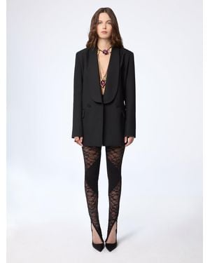 Nina Ricci Patchwork Leggings With Lace Inserts - Black