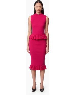Nina Ricci Midi Skirt With Ruffled Peplum - Pink