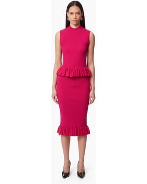 Nina Ricci Midi Skirt With Ruffled Peplum - Pink