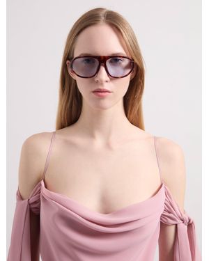 Nina Ricci Havana Oversized Aviator Sunglasses - Pink