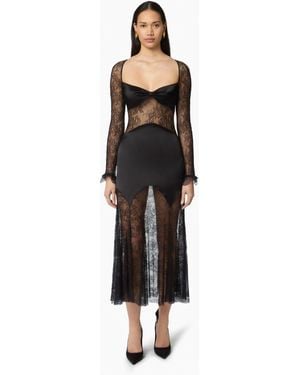 Nina Ricci Long Open Neck Lace Dress - White