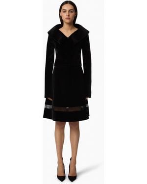 Nina Ricci Midi Velvet Skirt - Black