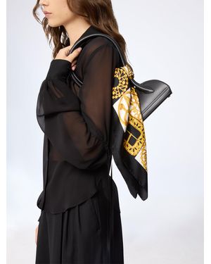 Nina Ricci Chequered Silk Scarf - Black