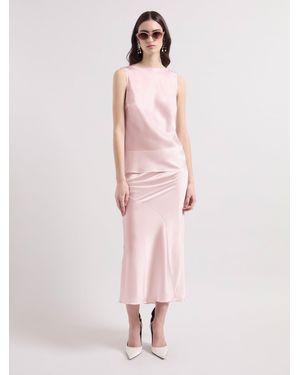 Nina Ricci Halterneck Silk Satin Top - Pink