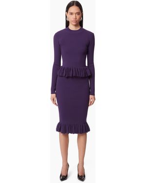 Nina Ricci Midi Skirt With Ruffled Peplum - Purple