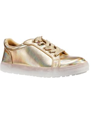 Nina Mango-gold Prismatic Nappa Pu - Metallic