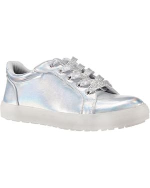 Nina Mango-silver Prismatic Nappa Pu - White