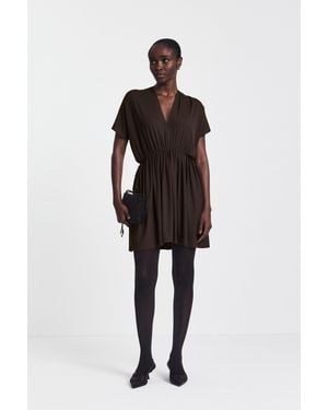 NINETY PERCENT Bythos Reversible Dress In Bitter Chocolate - Multicolour